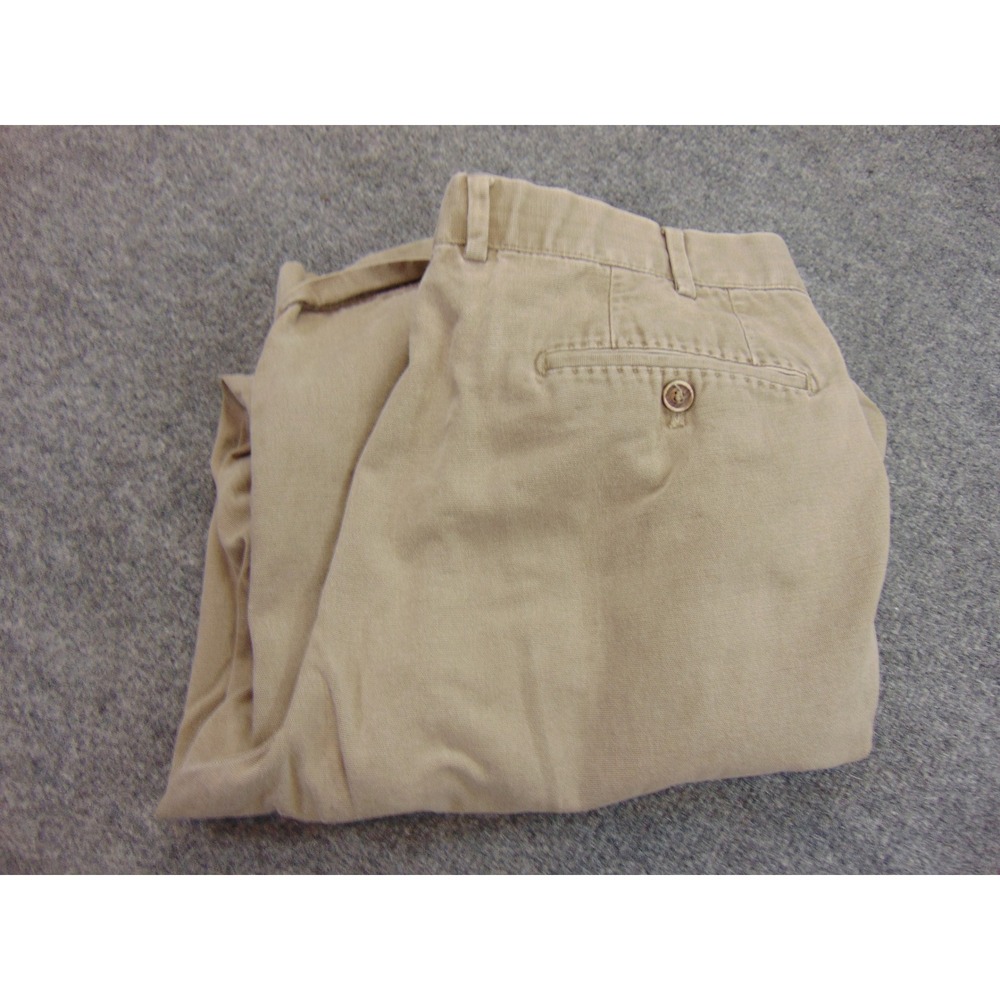 Hiltl Pants Mens 38 Bayle-So Tan Solid Chino Trousers Luxury Professional‎